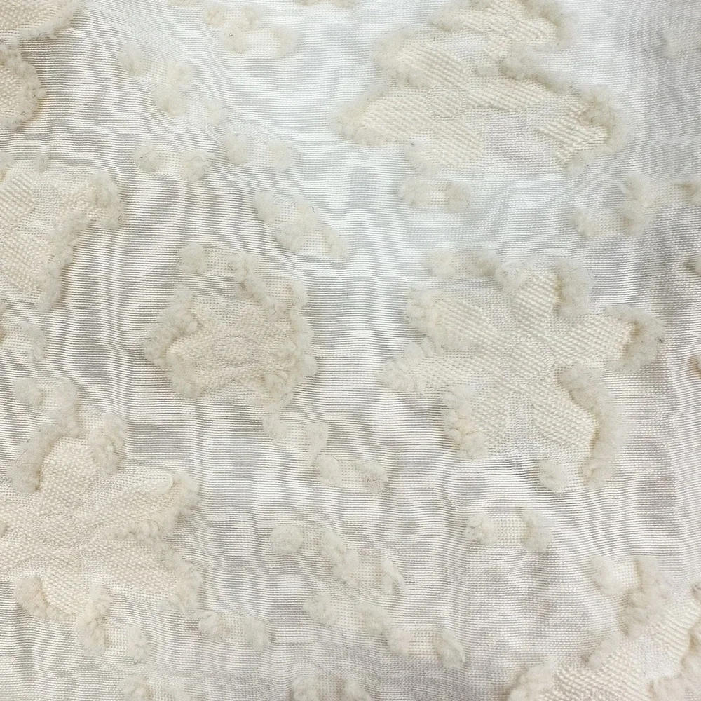 Zara Cream Textured Puff Sleeve Button Front Peplum Blouse Size S